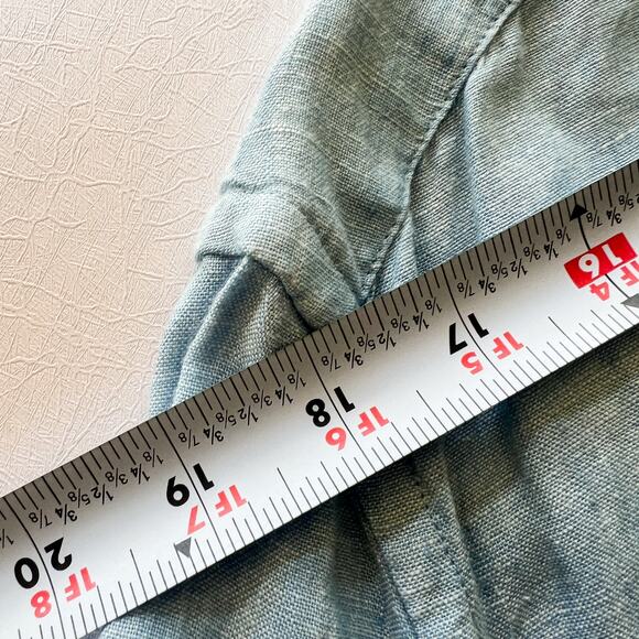 Joseph Abboud Men's Large 100 Linen Longsleeve Button Up Shirt Light Blue - Picture 11 of 11